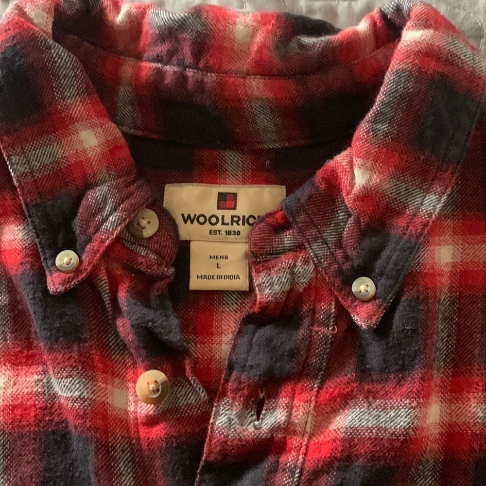 Woolrich plaid flannel‎ button down shirt Size Large red black